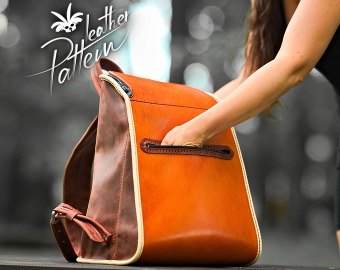 Backpack leather pattern PDF - The Armin -  by LeatherHubPatterns