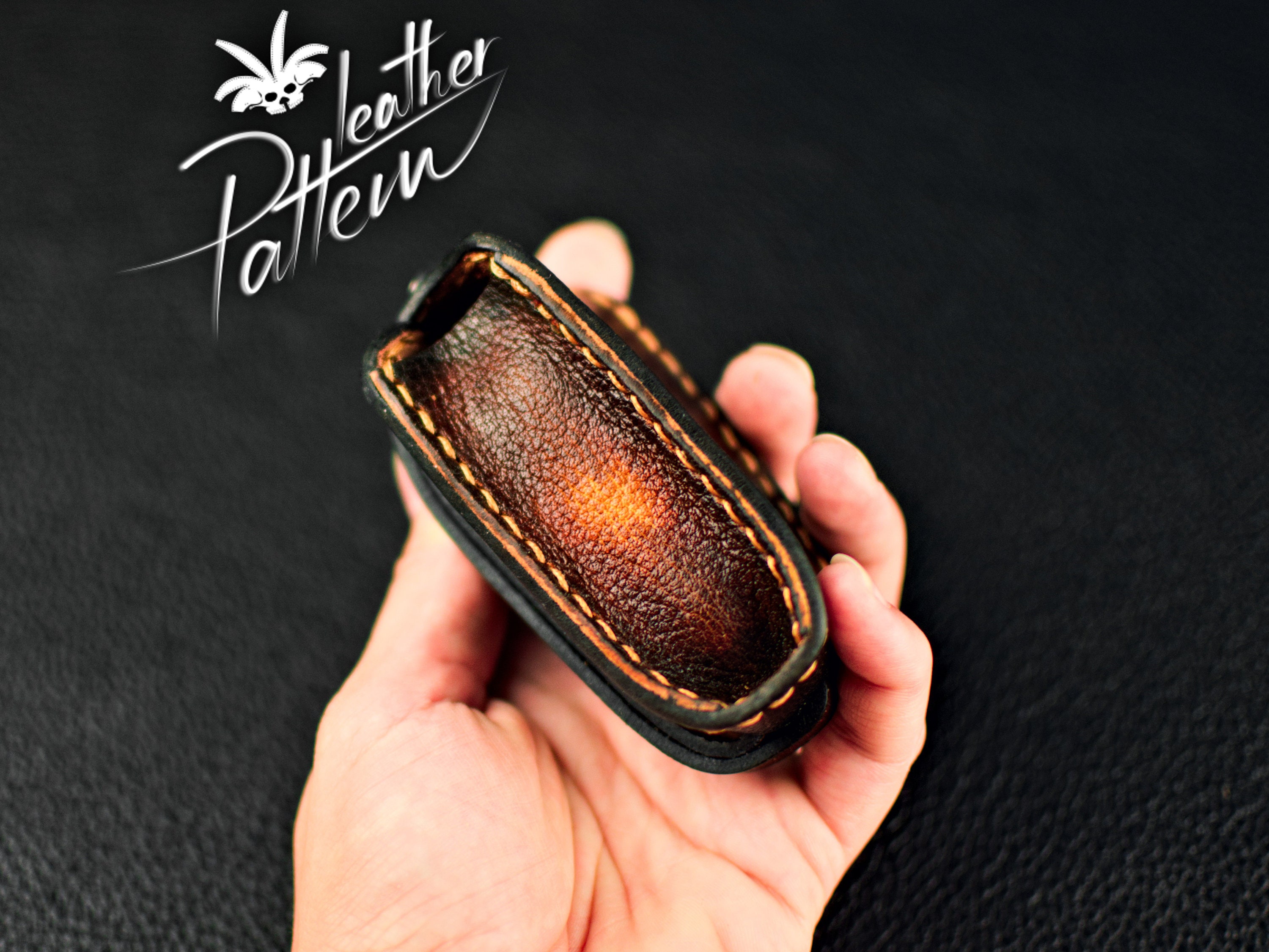 Car key case leather pattern PDF - by LeatherHubPatterns