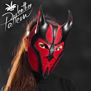 Devil mask leather pattern PDF - The Efreet - by LeatherHubPatterns