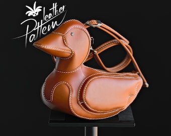 Duck leather bag pattern PDF - by LeatherHubPatterns