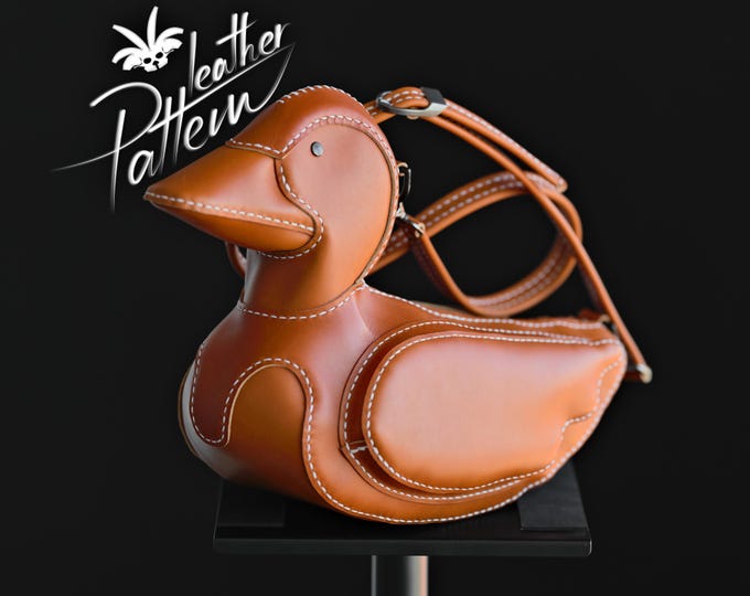 Duck leather bag pattern PDF - by LeatherHubPatterns