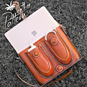 Patrón de maletín de cuero (PDF) para Mac de 13 pulgadas, de LeatherHubPatterns