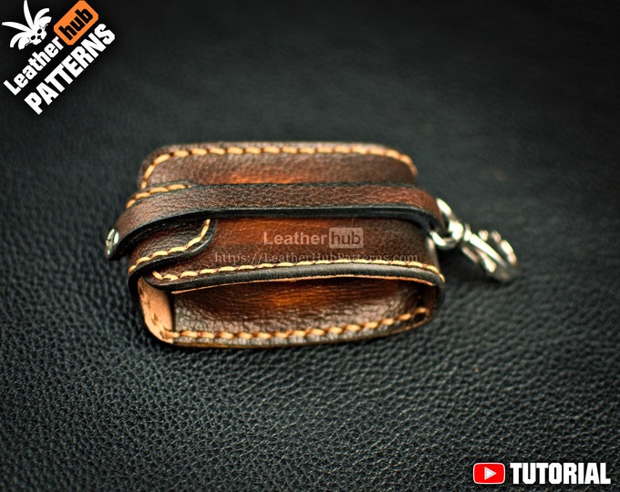 Car key case leather pattern PDF - by Leatherhub