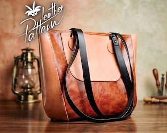 Mum’s tote bag leather pattern PDF - by LeatherHubPatterns