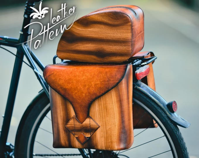 Saddle bags leather pattern PDF - for the casual cyclists - by LeatherHubPatterns