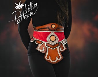 Corset leather pattern PDF - The Sorceress's corset -  by LeatherHubPatterns