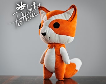 Toy fox leather pattern PDF - Teddy the fox -  by LeatherHubPatterns