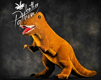 T-rex toy leather pattern PDF - by LeatherHubPatterns