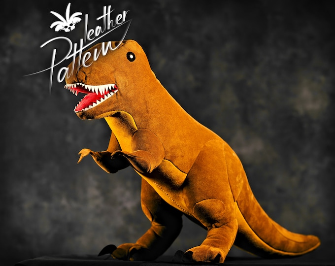Dinosaur toy plushie leather pattern PDF - The T-Rex - by LeatherHubPatterns