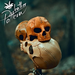 Patrón de calavera en cuero (PDF) - por LeatherHubPatterns