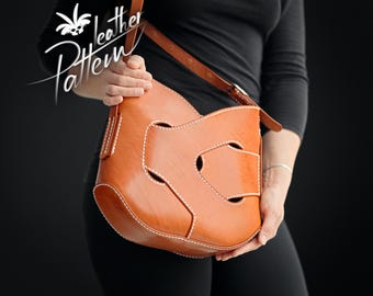 Leather purse pattern PDF - The Embra purse - by LeatherHubPatterns