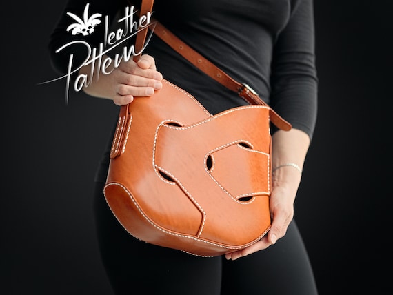 Leather purse pattern PDF - The Embra purse - by LeatherHubPatterns