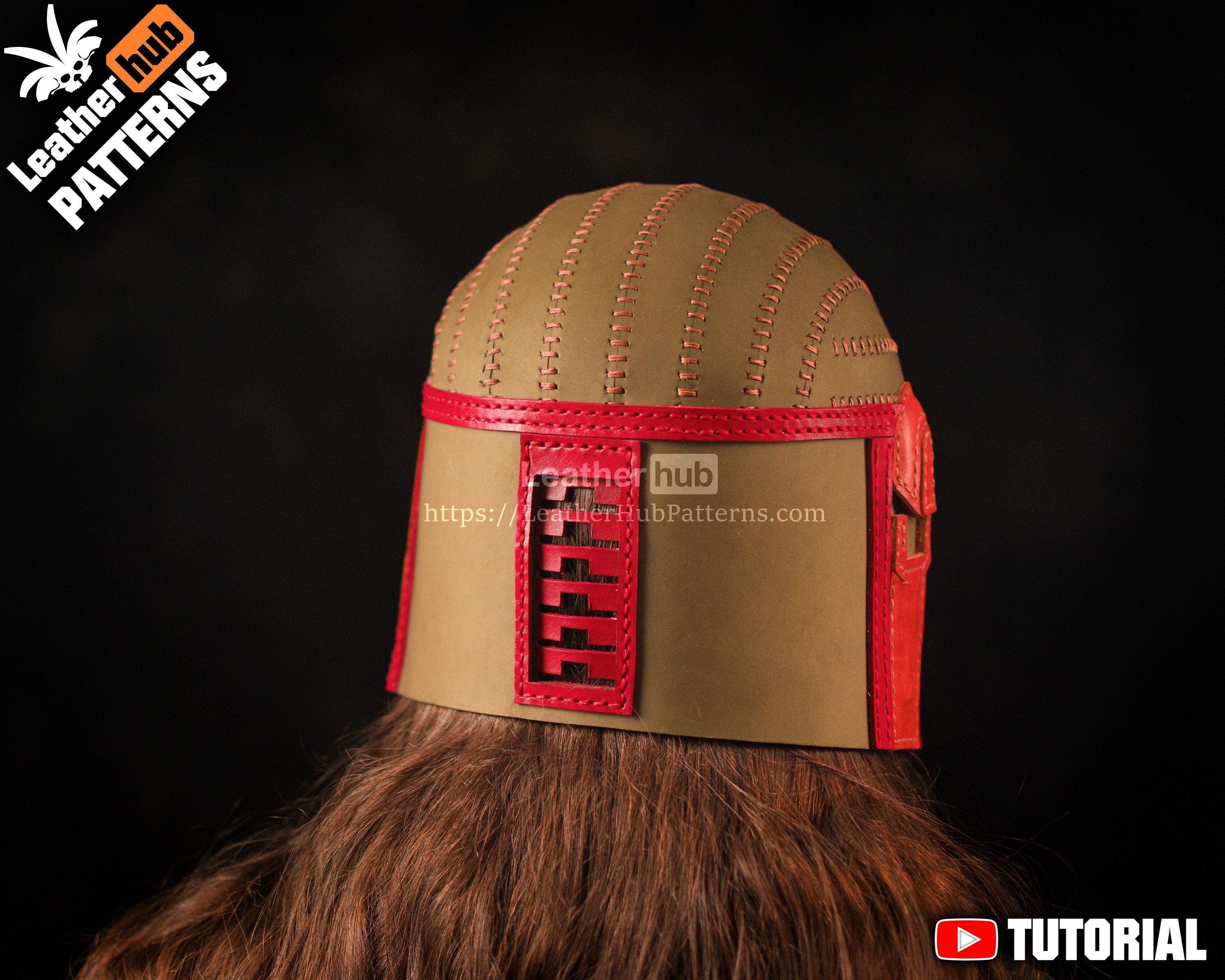 Leather helmet pattern PDF by Leatherhub