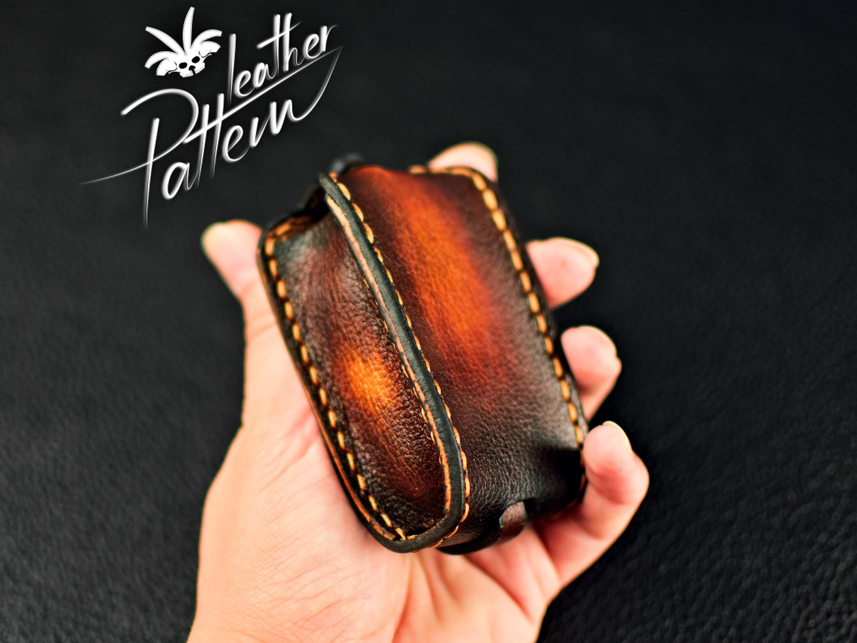 Car key case leather pattern PDF - by LeatherHubPatterns