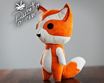 Toy fox leather pattern PDF - Teddy the fox -  by LeatherHubPatterns