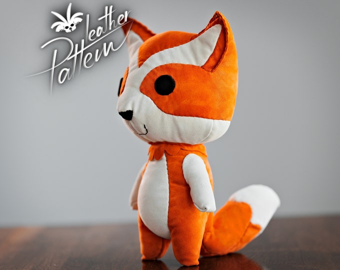 Toy fox leather pattern PDF - Teddy the fox -  by LeatherHubPatterns