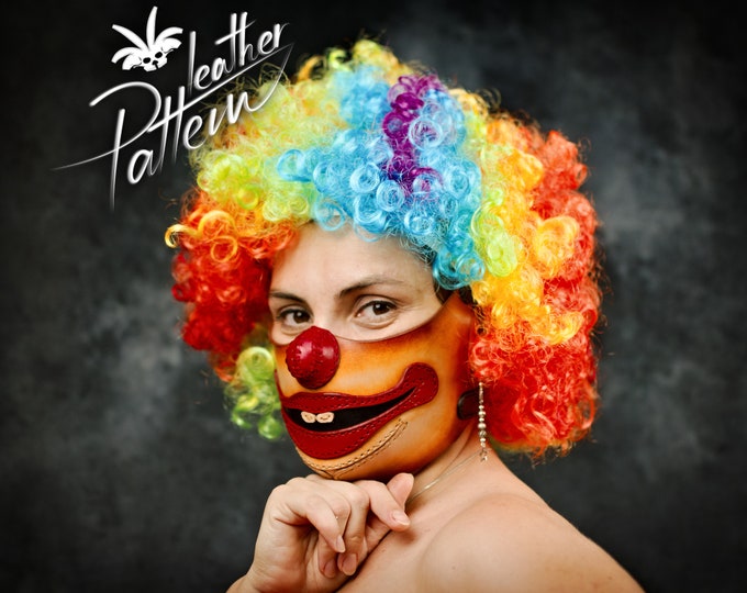 Leather clown mask pattern PDF - by LeatherHubPatterns
