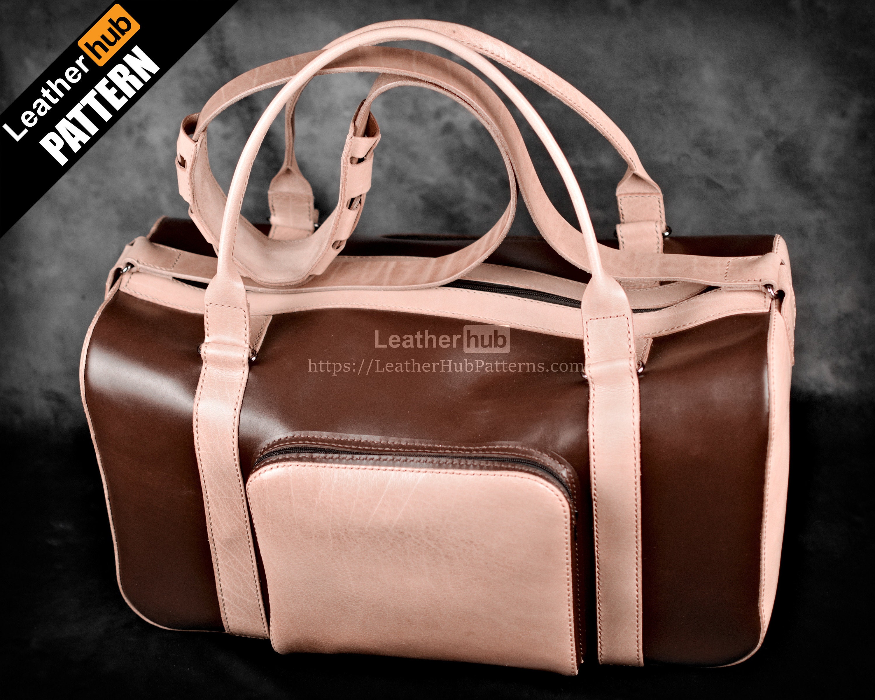 Leather Duffle bag pattern PDF by Leatherhub