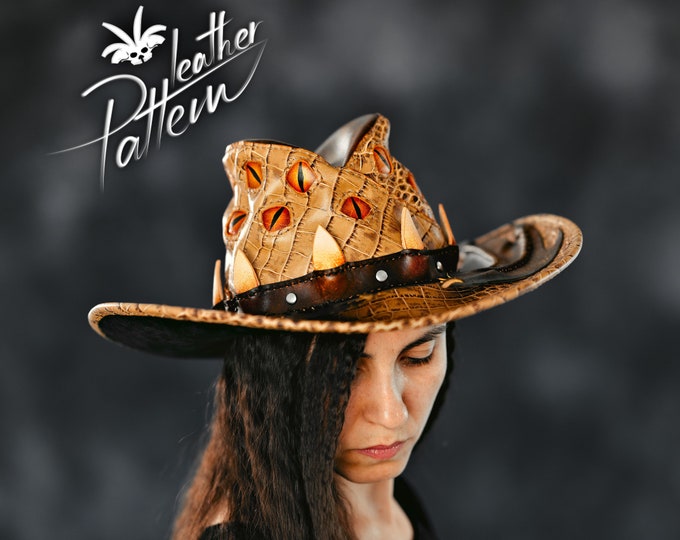 Dragon hunter hat leather pattern PDF - by LeatherHubPatterns