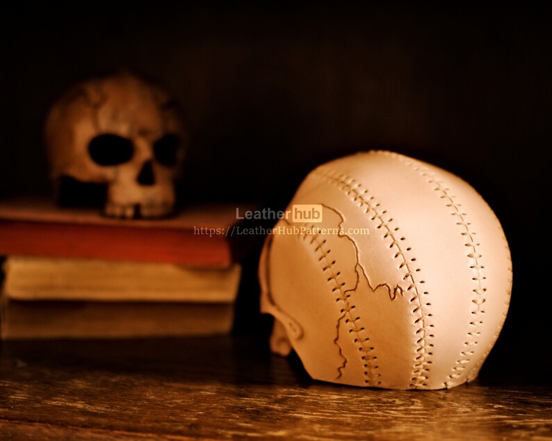 Skull pattern for leather craft PDF template for hand sewing Etsy
