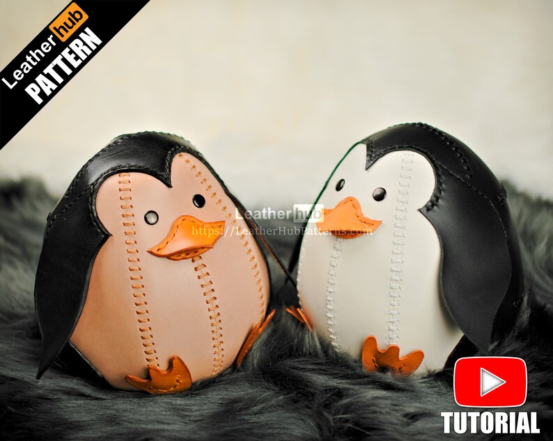 Toy Penguin Leather Pattern PDF by Leatherhub Etsy