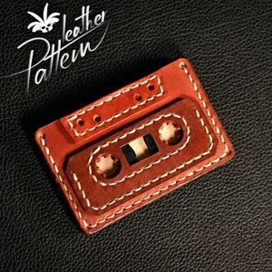 Padrão de carteira de couro PDF - Cassete de música - por LeatherHubPatterns