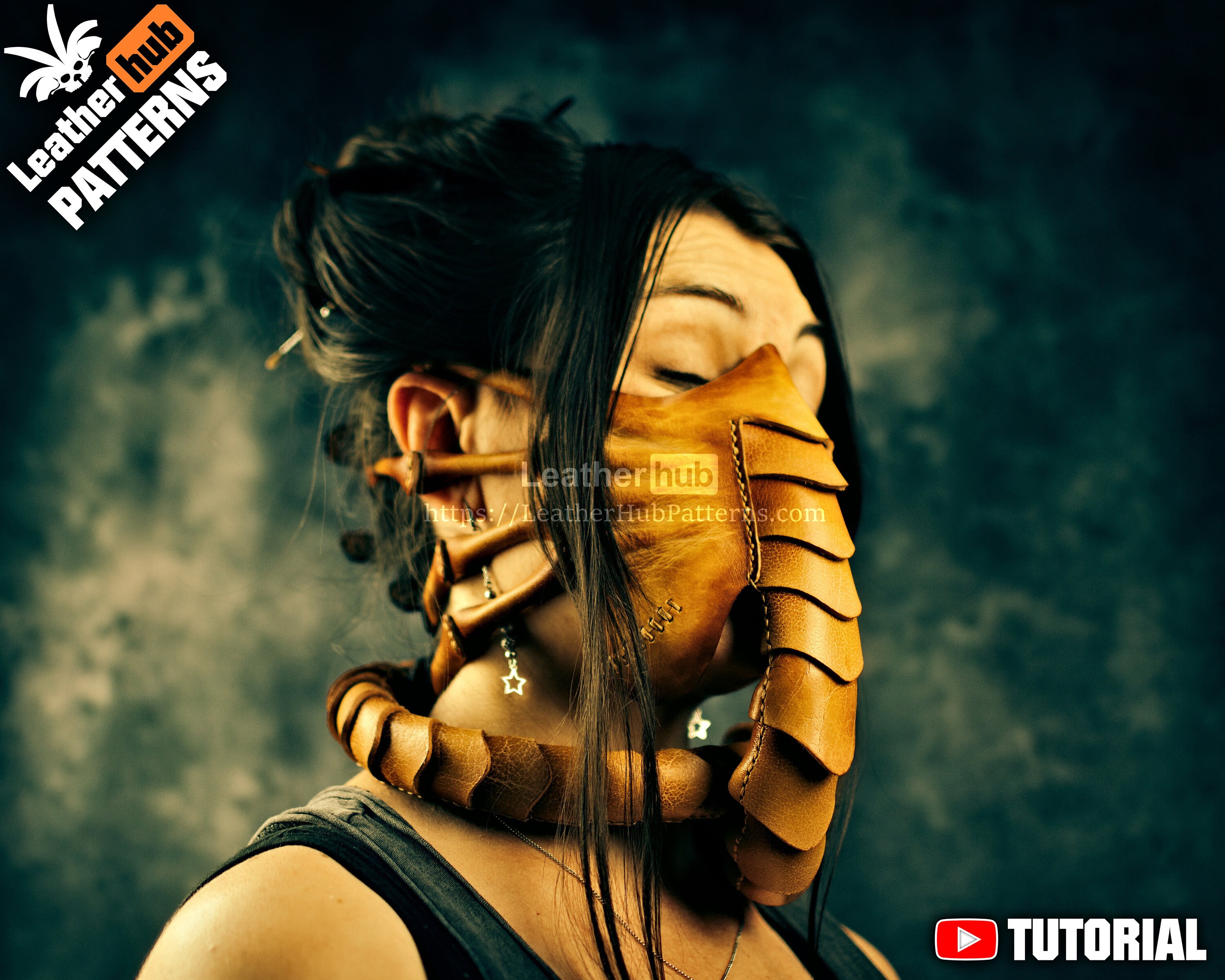 Face hugger mask leather pattern PDF by Leatherhub