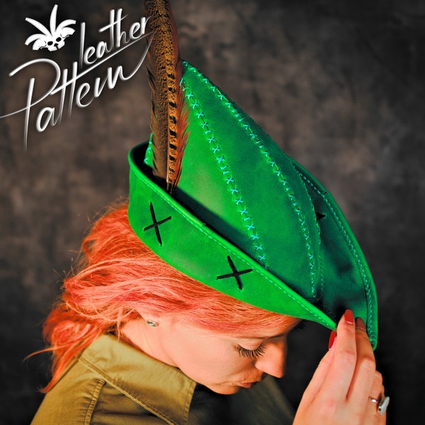 The Robin Hood cap leather pattern PDF - by LeatherHubPatterns