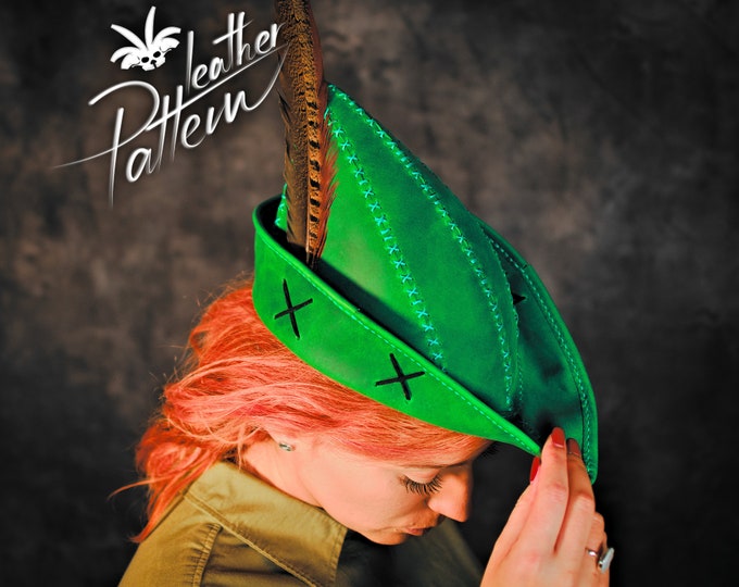 The Robin Hood cap leather pattern PDF - by LeatherHubPatterns