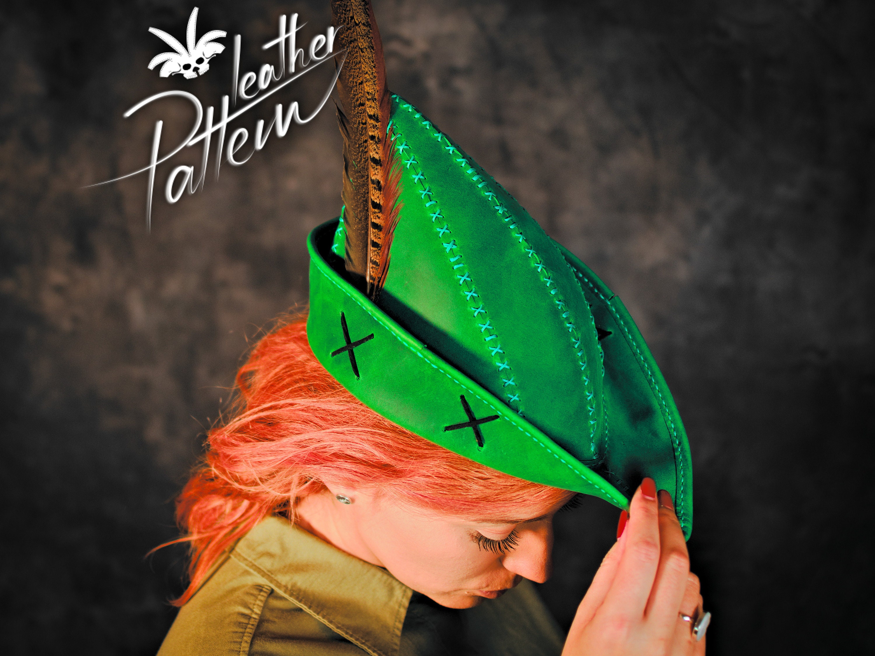 The Robin Hood cap leather pattern PDF - by LeatherHubPatterns