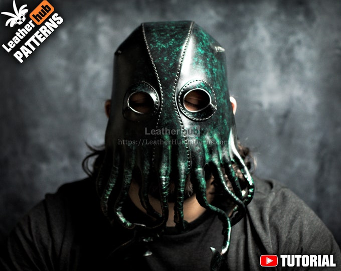 Scary mask leather pattern PDF - Cthulhu - by Leatherhub