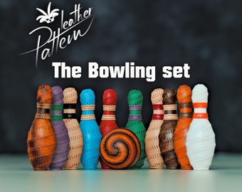 Leather bowling pin and ball pattern PDF - The bowling set - by LeatherHubPatterns
