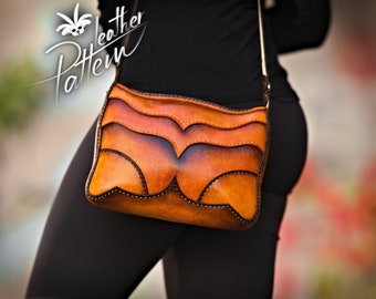 Leather purse pattern PDF - The Woodstock bag - by LeatherHubPatterns