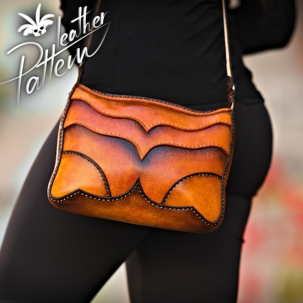 Leather purse pattern PDF - The Woodstock bag - by LeatherHubPatterns