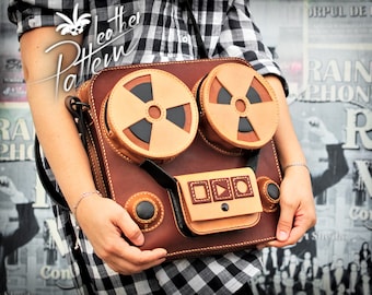 Leather satchel pattern PDF - Reel to reel player - by LeatherHubPatterns