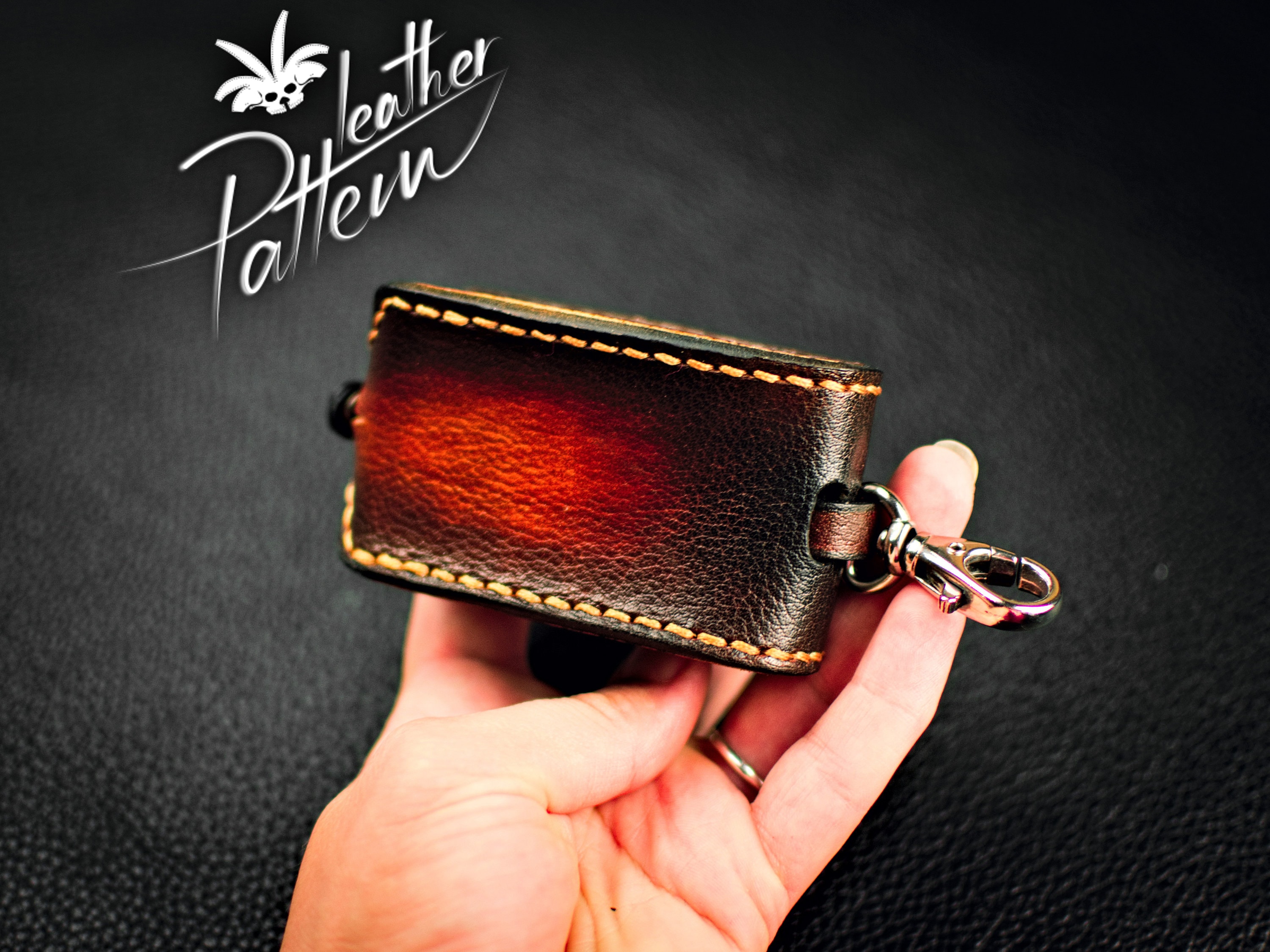 Car key case leather pattern PDF - by LeatherHubPatterns