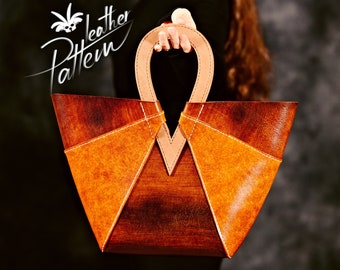 Leather tote pattern PDF - The Lizzie bag - by LeatherHubPatterns