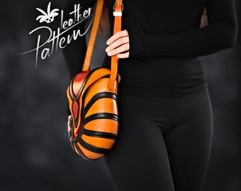 Leather bag pattern PDF - The Nefertiti bag - by LeatherHubPatterns