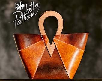 Leather tote pattern PDF - The Lizzie bag - by LeatherHubPatterns