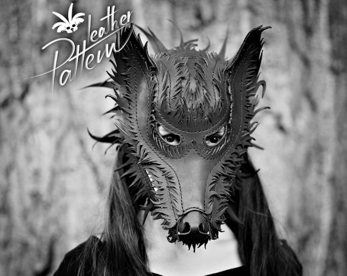 Werewolf mask leather pattern PDF - The Lycanthrope - by LeatherHubPatterns