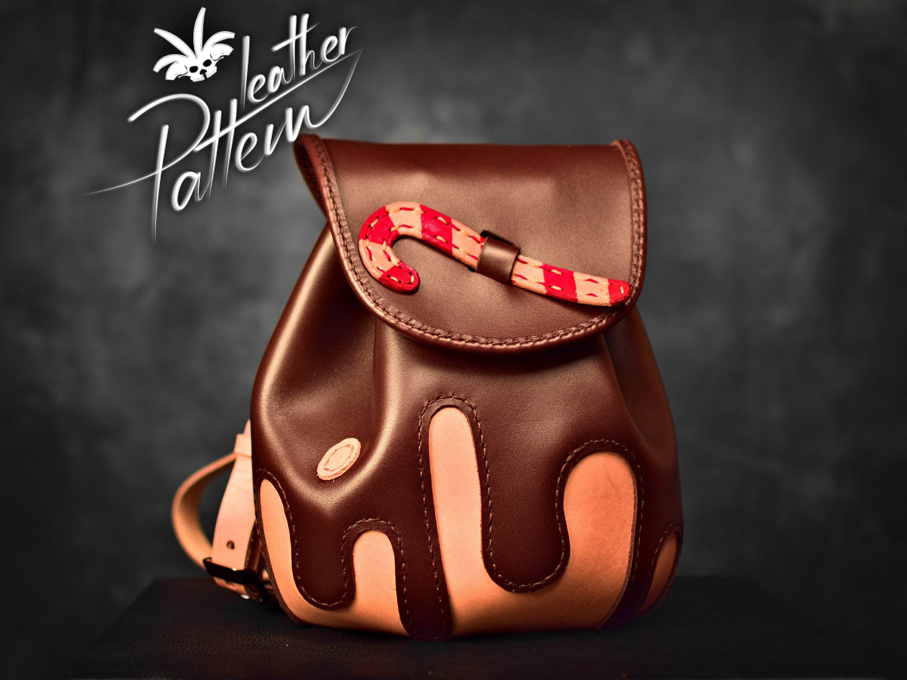 Leather backpack pattern PDF - The Cupcake - by LeatherHubPatterns