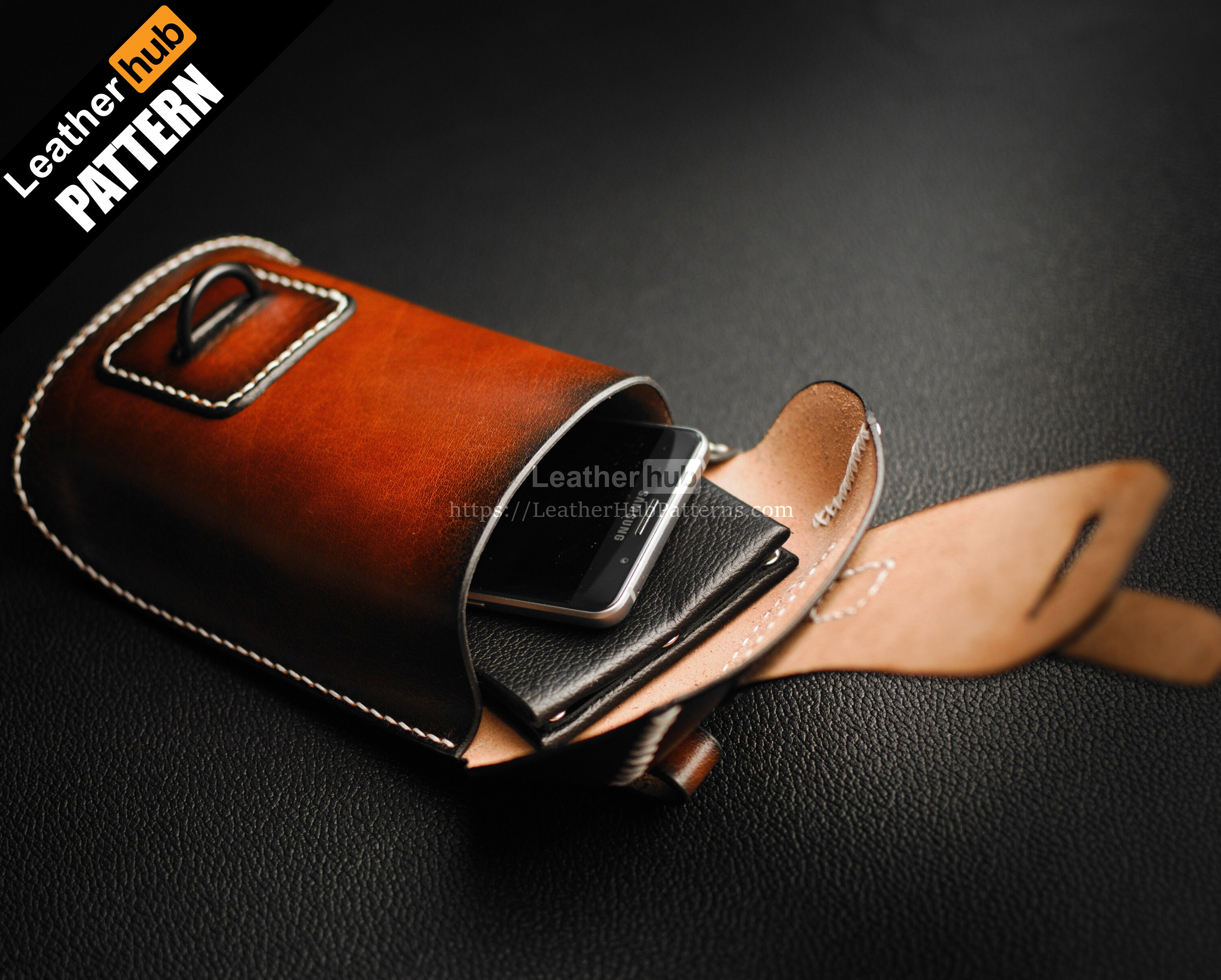 Hip bag leather pattern PDF by Leatherhub