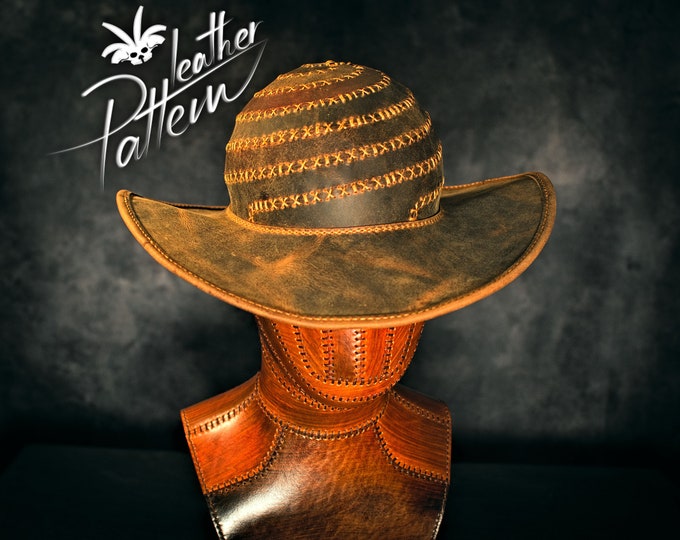 Leather hat pattern PDF - The prelate hat -  by LeatherHubPatterns