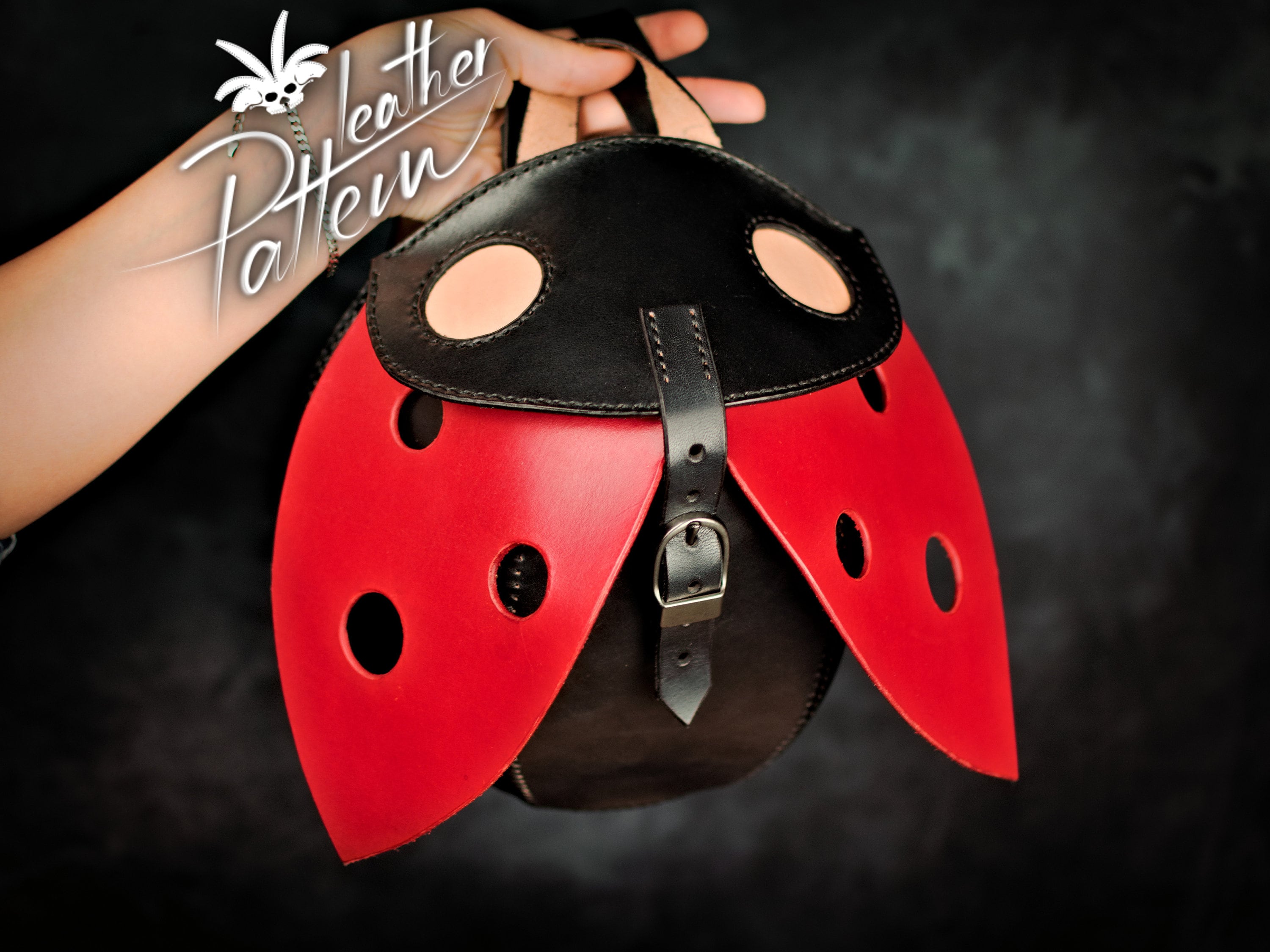 Leather backpack pattern PDF - The Ladybug - by LeatherHubPatterns