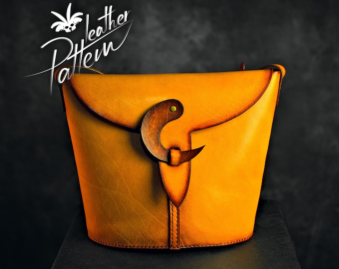 Leather bag pattern PDF - Katerinka - by LeatherHubPatterns