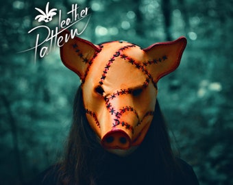 Pig leather mask pattern PDF - The Pigenstein - by LeatherHubPatterns