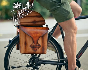 Saddle bags leather pattern PDF - for the casual cyclists - by LeatherHubPatterns