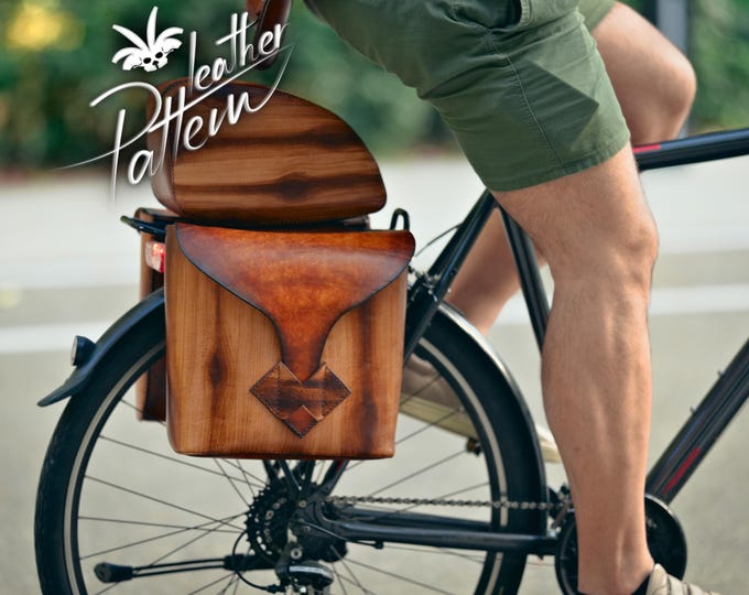 Saddle bags leather pattern PDF - for the casual cyclists - by LeatherHubPatterns