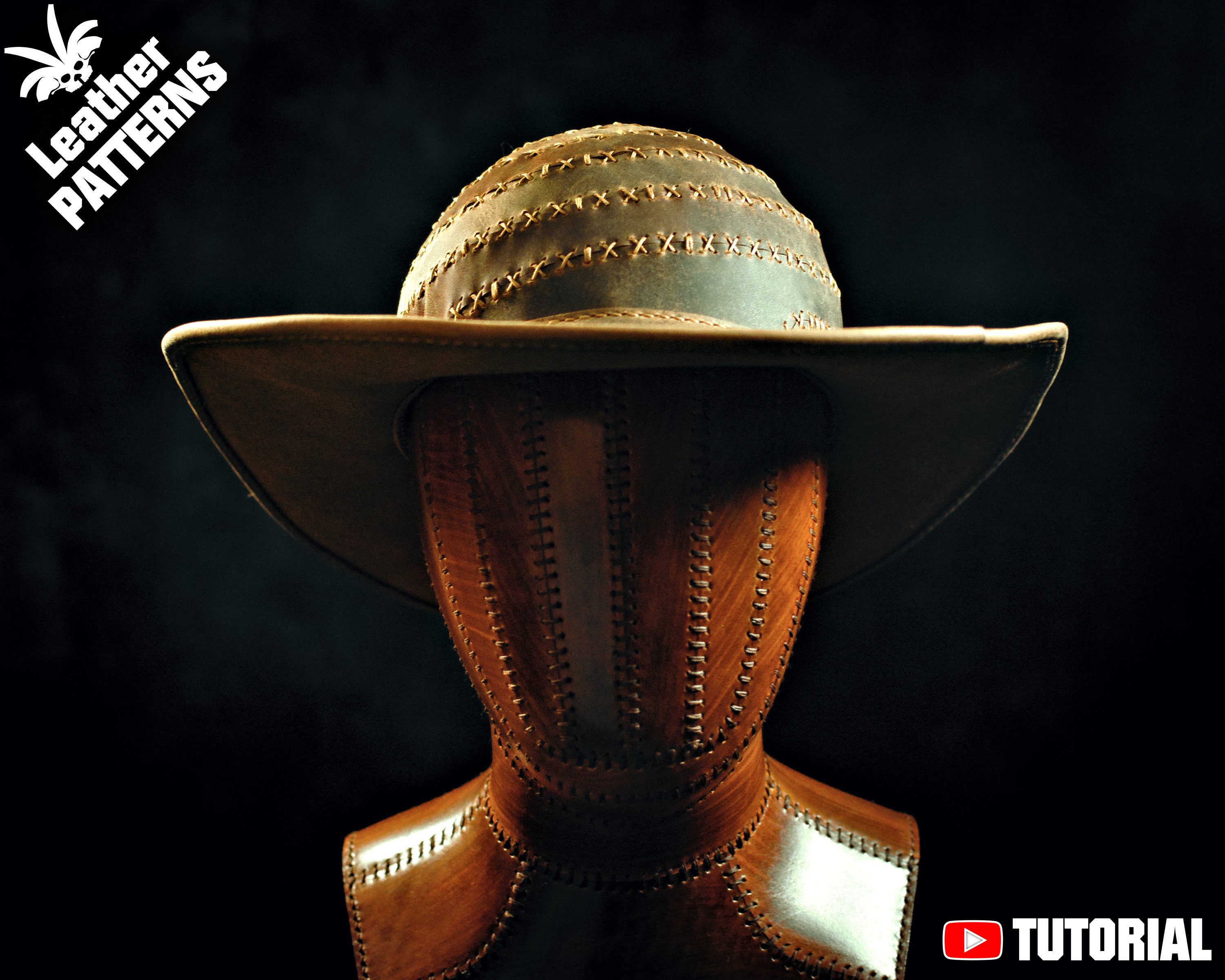 Leather hat pattern PDF The prelate hat by LeatherHubPatterns