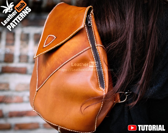 Ladie’s leather backpack pattern PDF - by Leatherhub